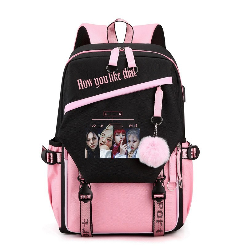 Art Craft Bag - Plecak Black Pink z wzorem, duża