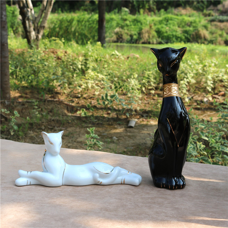 Art Craft Cat - Abstrakcyjna Porcelanowa Bogini Bastet Kot Rzeźba