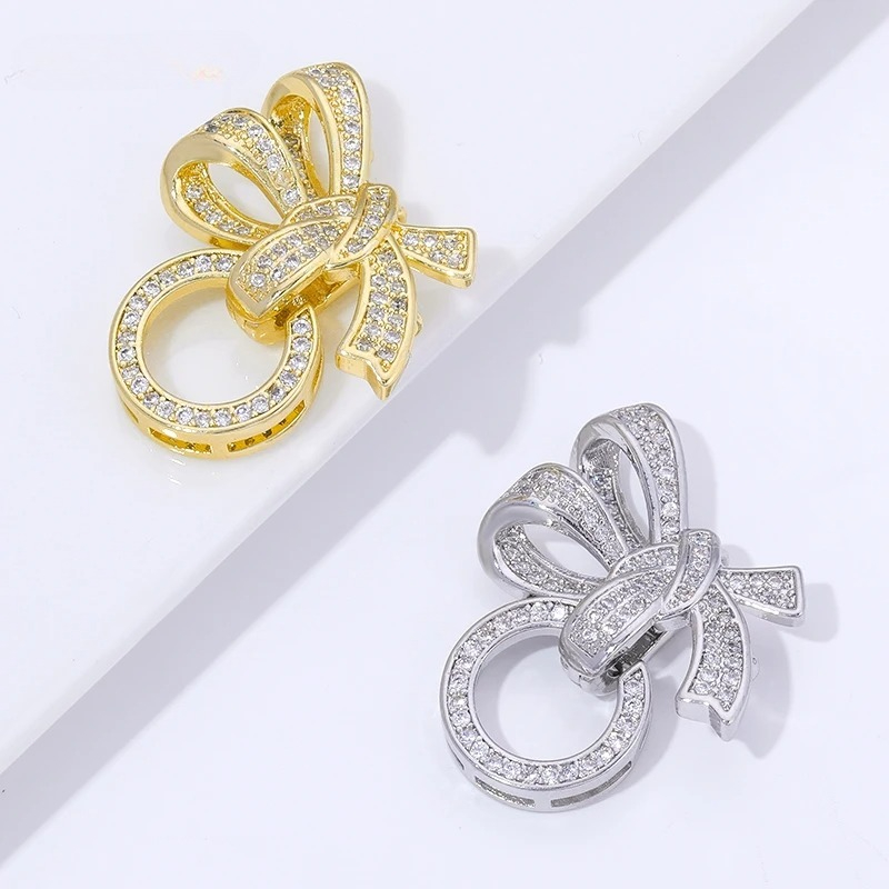 Art Craft Ideas - Złote pozłacane 18K zapięcia z perłami,