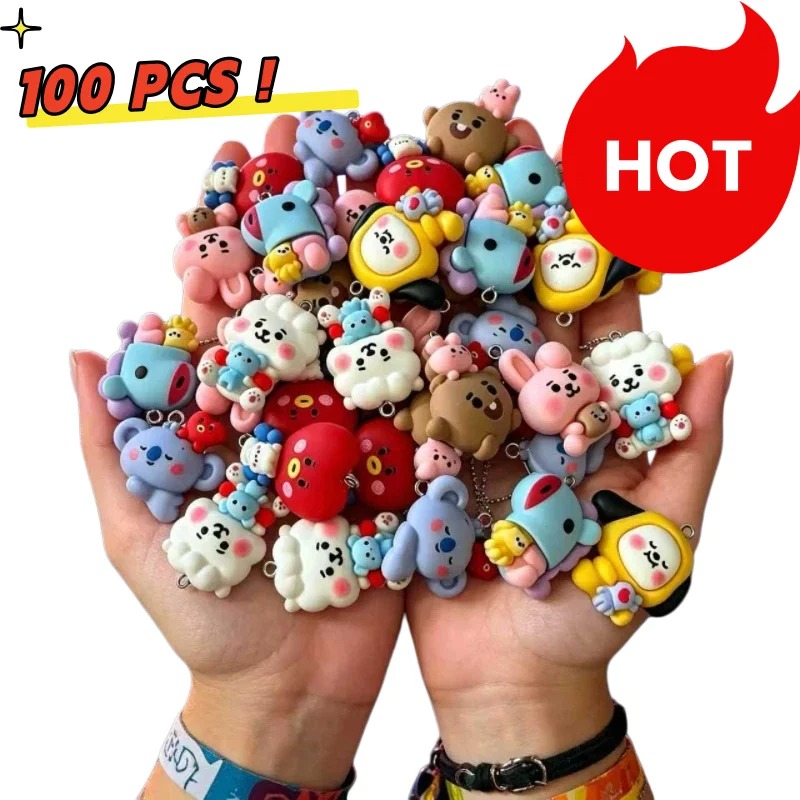 Art Craft Ideas - 7 szt. BT21 Żywiczne Charmsy z