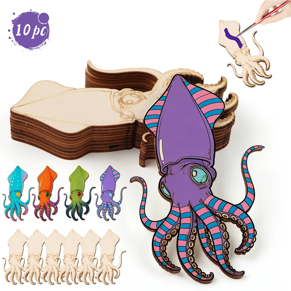 Art Craft Animals - 10 sztuk/zestaw Niedokończone drewniane ozdoby w