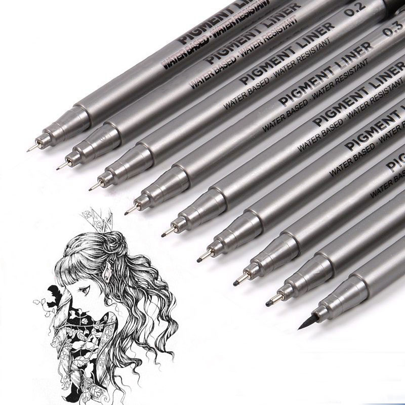 Calligraphy Pen Set - 9 szt./zestaw Pisaków Linerów Pigmentowych z