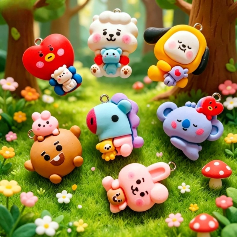 7 szt. BT21 Żywiczne Charmsy z – Art Craft Ideas recenzja i cena