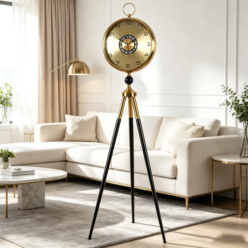 Czarno-złoty zegar podłogowy n – Art Craft Room recenzja i cena