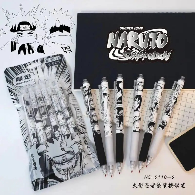 Naruto 6Pcs/set Gel Pen Anime  – Calligraphy Pen Set recenzja i cena