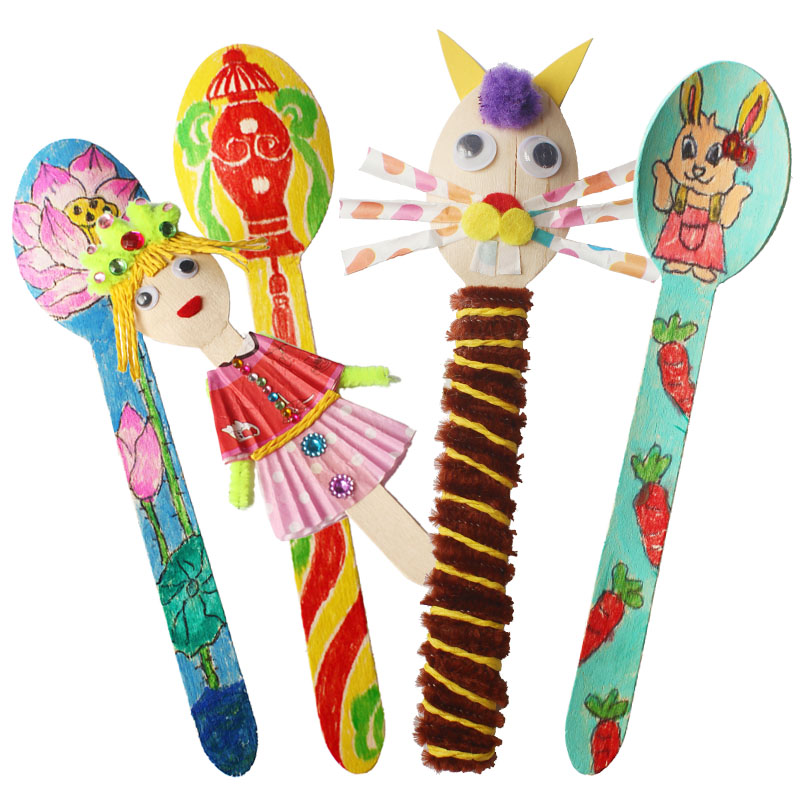20 SZTUK/PARTIA. Drewniana łyż – Art Craft Kindergarten recenzja i cena